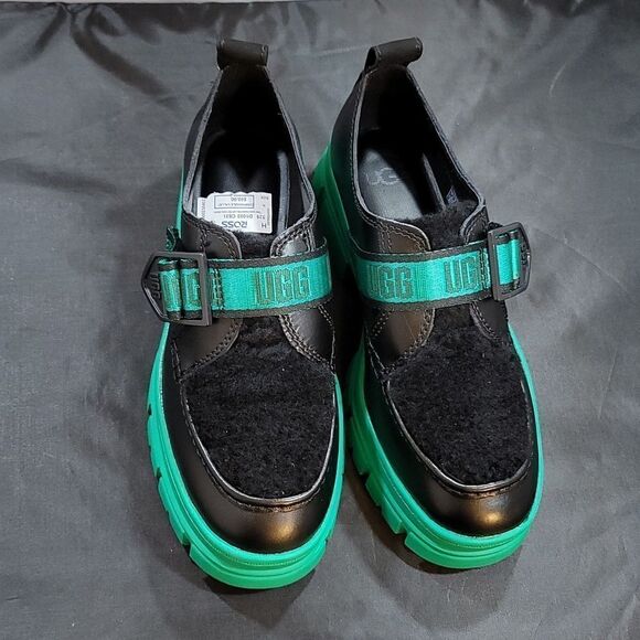 NEW UGG ASHTON SHOE PLUSH EMERALD GREEN WATERPROOF LEATHER SHOES S2 - Picture 3 of 16